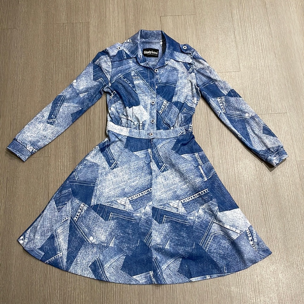Vintage Shady Lane Denim Patchwork Dress